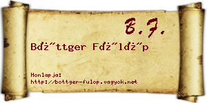 Böttger Fülöp névjegykártya